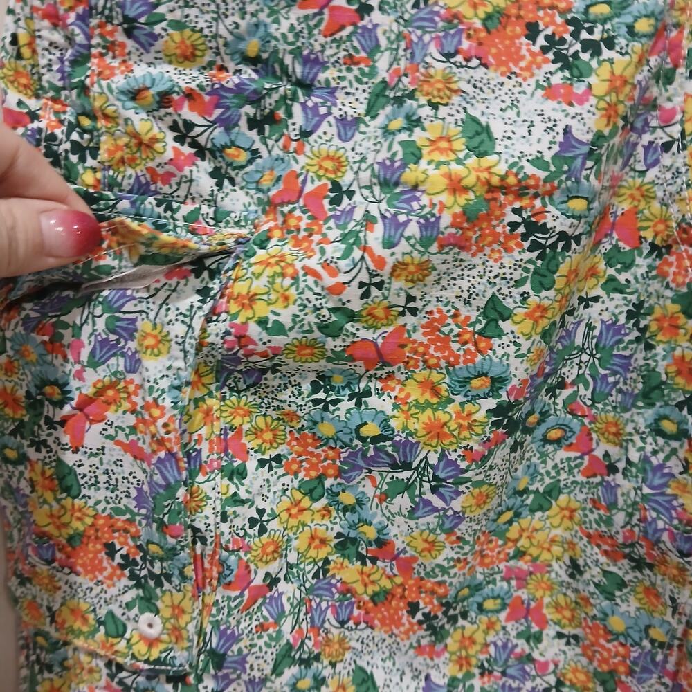DULUTH TRADING Heirloom Gardening Short Overalls XXL NWT Ditsy Garden Floral - Picture 6 of 12